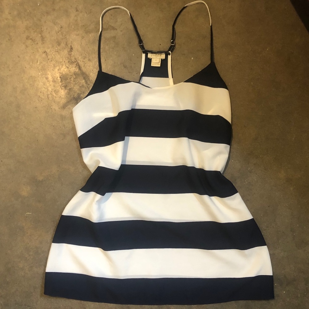 Navy and White Jcrew Tank Top, Size Zero